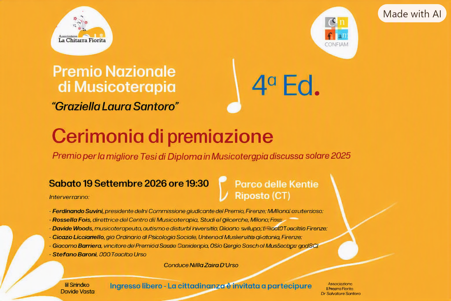 Premio Nazionale di Musicoterapia "Graziella Laura Santoro" - 4ª Edizione